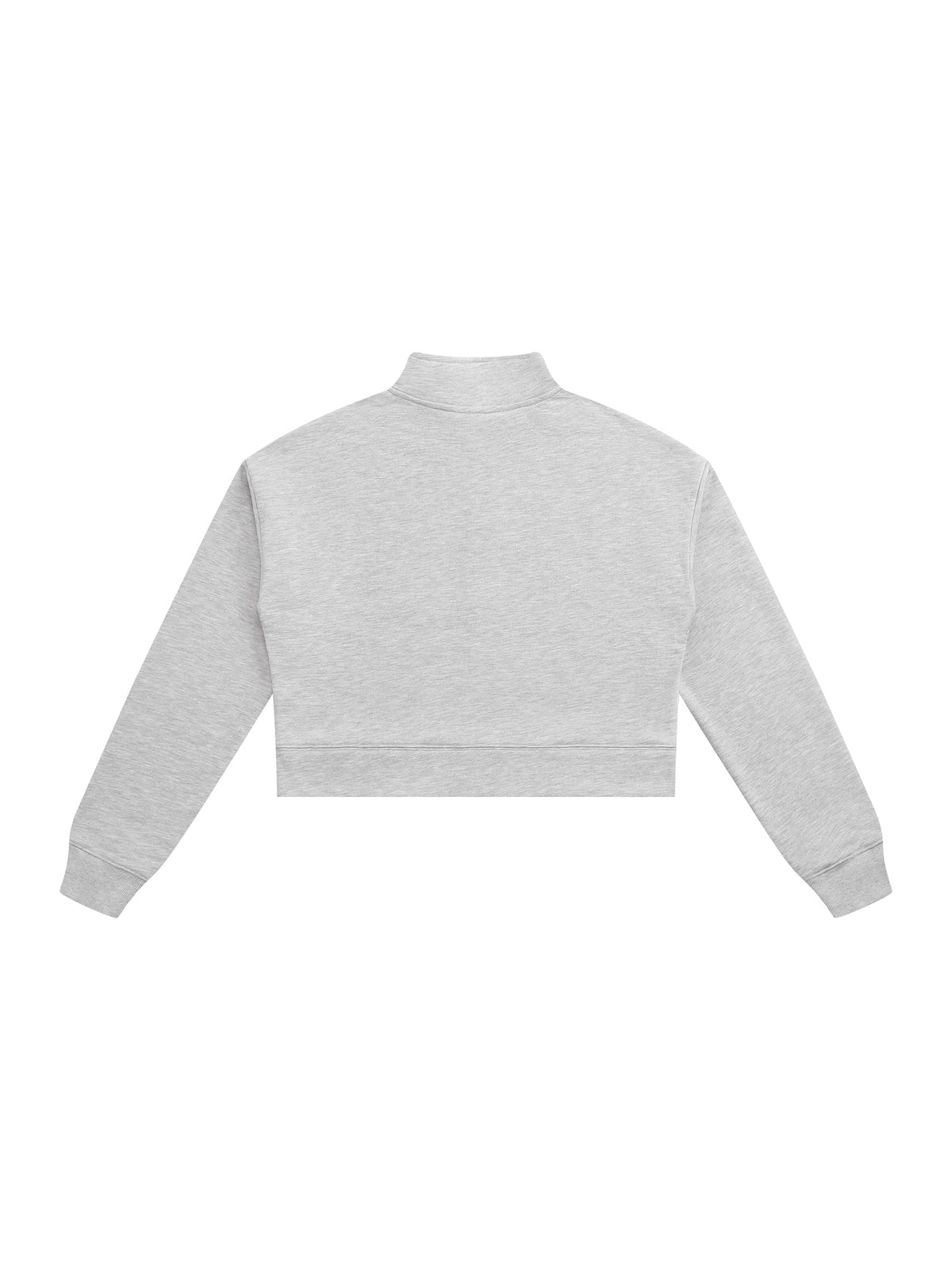 Women’s Cropped Quarter-Zip Sweatshirt - Flower Grey back