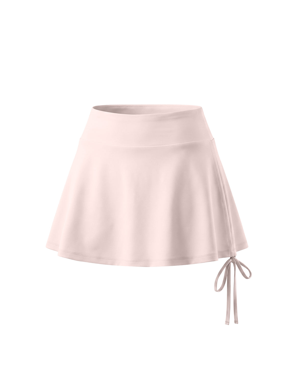 Women’s Drawstring A-Line Yoga Skort light pink front view
