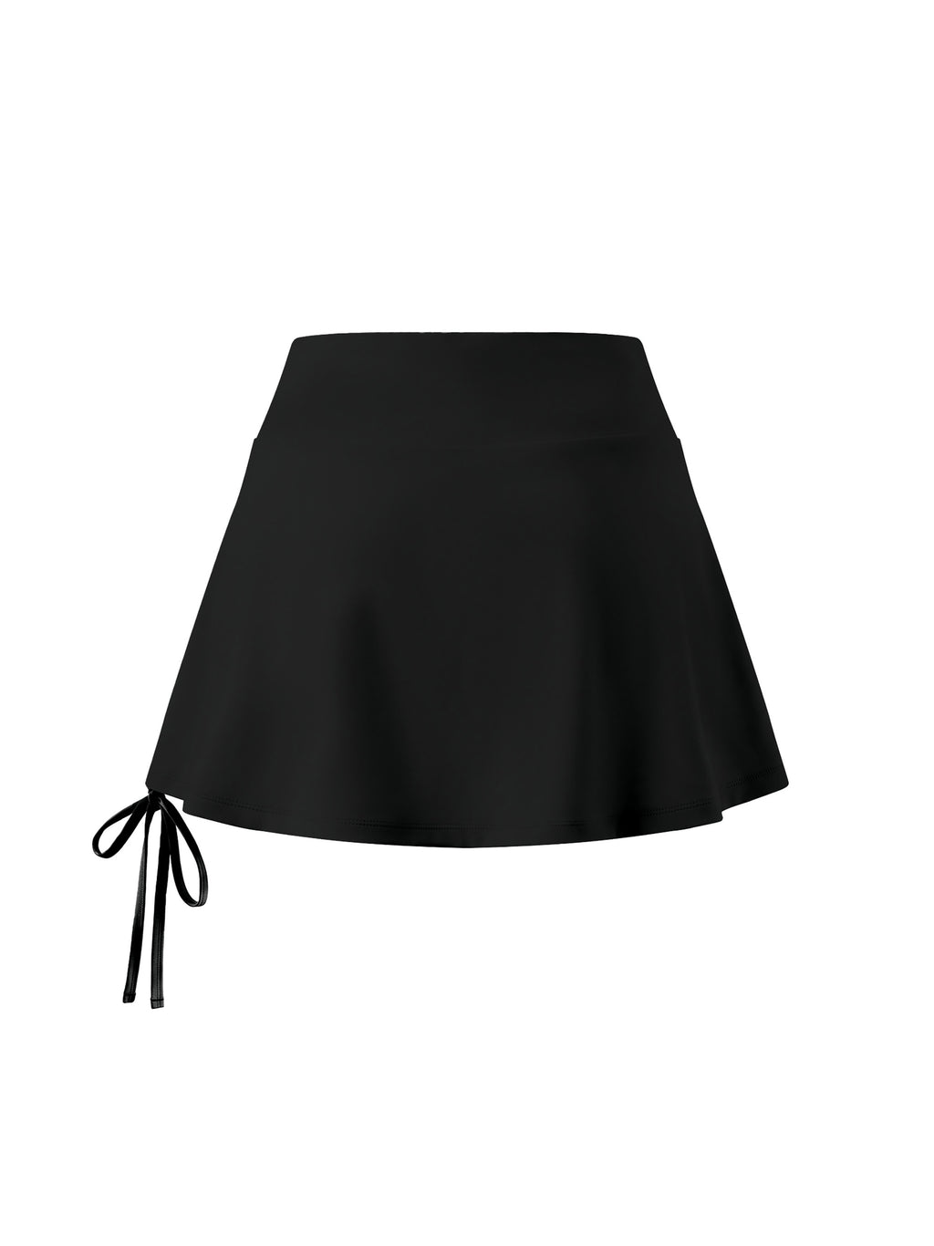 Women’s Drawstring A-Line Yoga Skort black back view