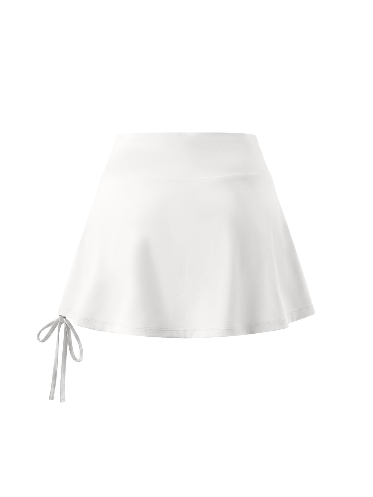 Women’s Drawstring A-Line Yoga Skort white back view