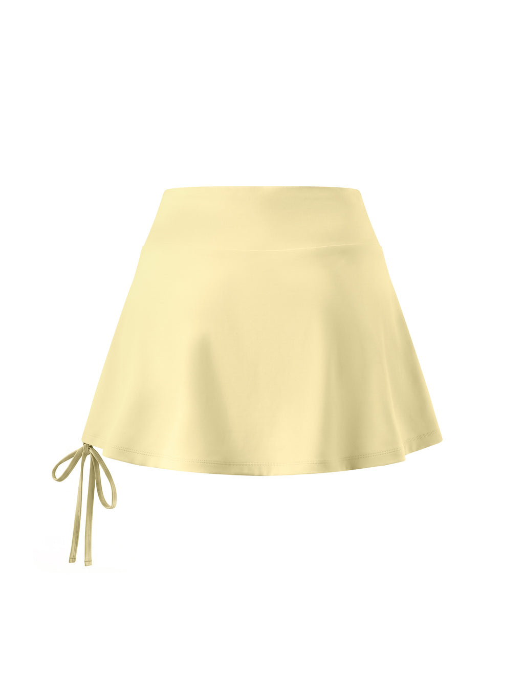 Women’s Drawstring A-Line Yoga Skort light yellow back view