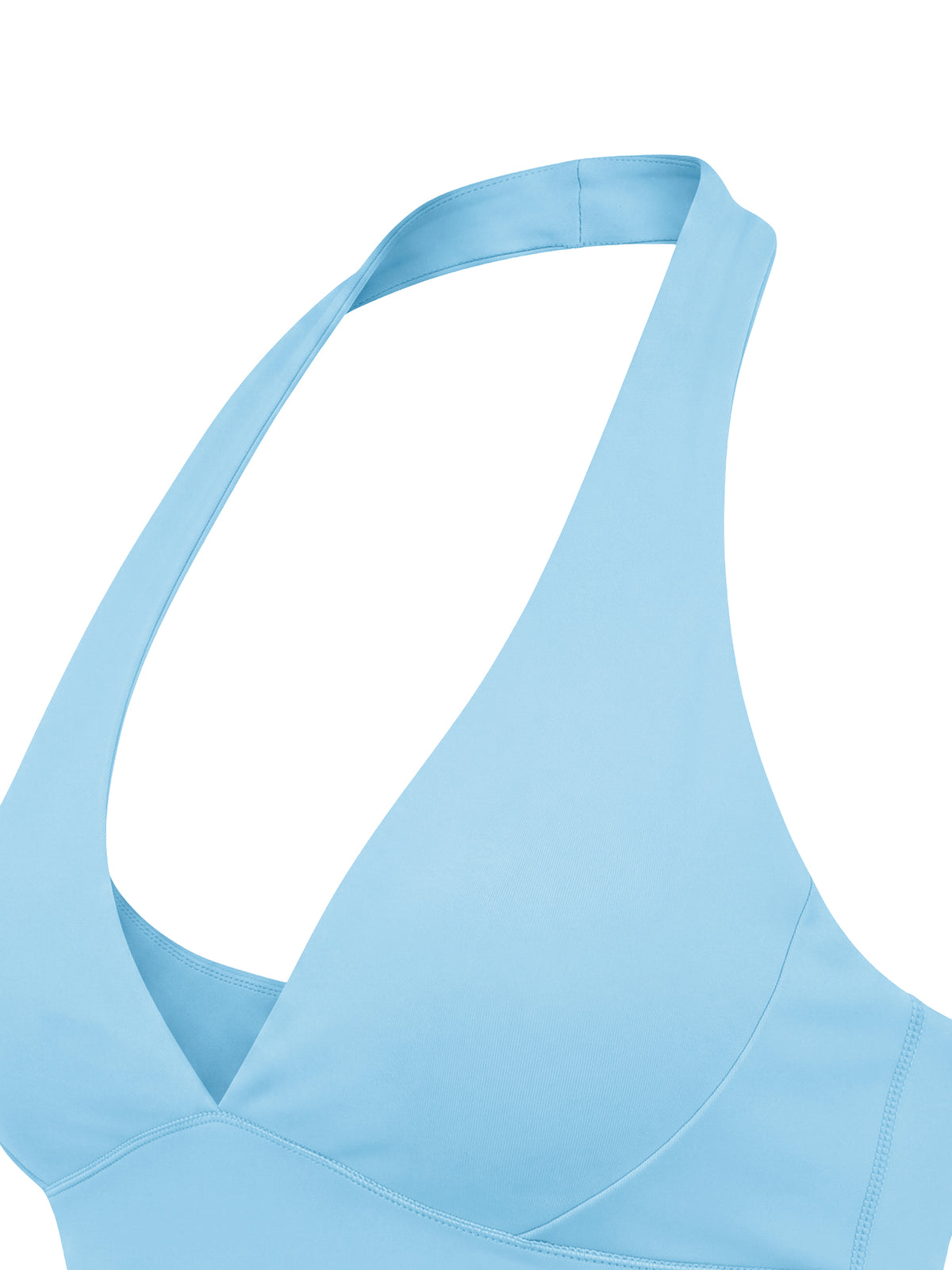 Women’s Halter Yoga Sports Bra sky blue side detail