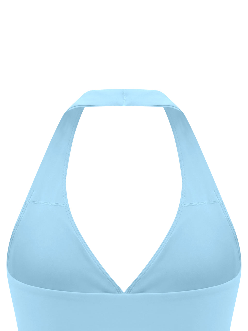 Women’s Halter Yoga Sports Bra sky blue front detail