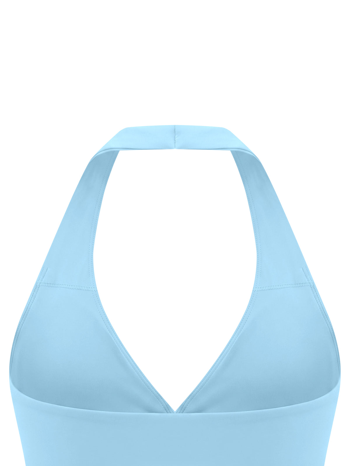 Women’s Halter Yoga Sports Bra sky blue front detail