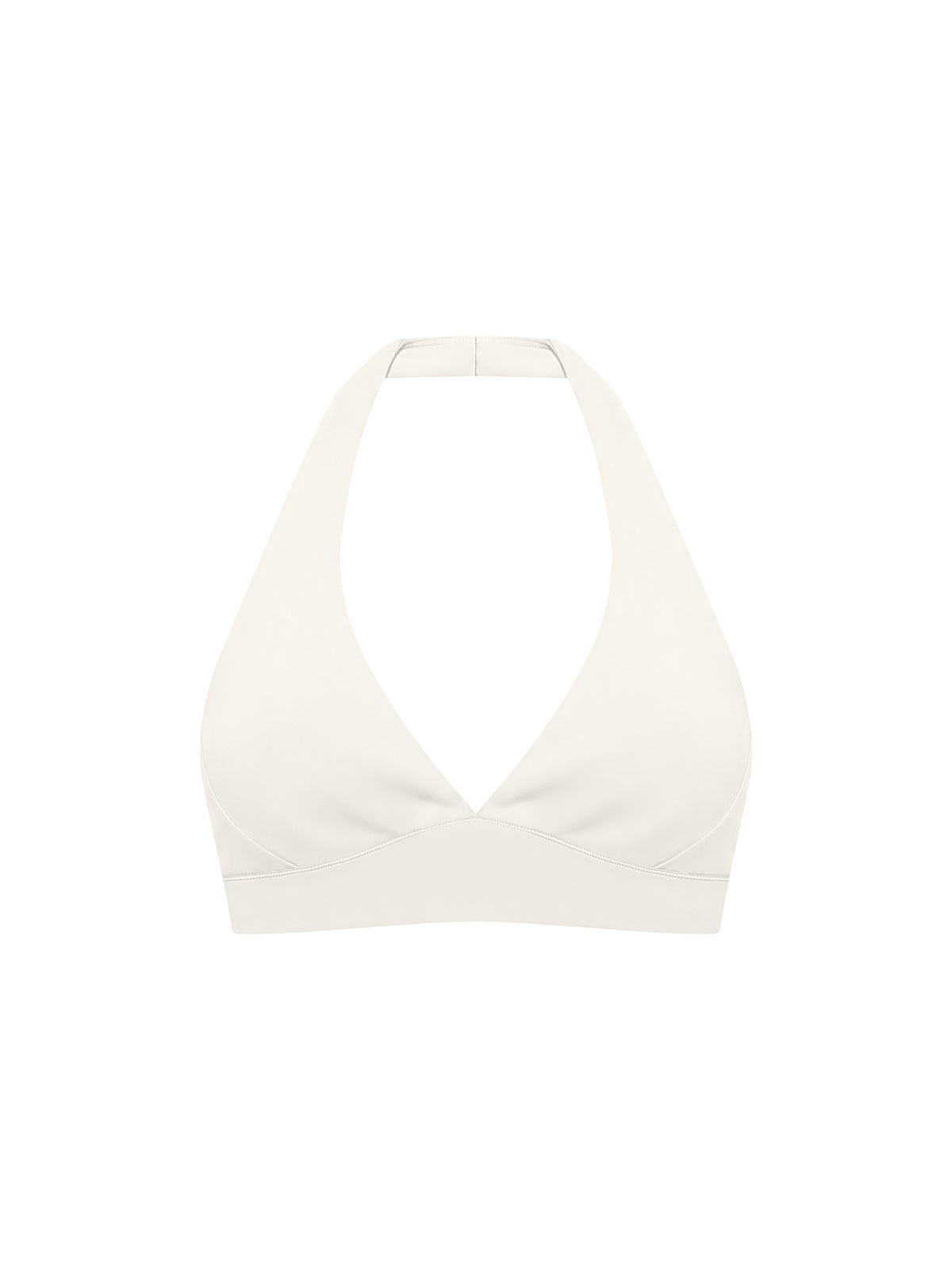 Women’s Halter Yoga Sports Bra beige front view