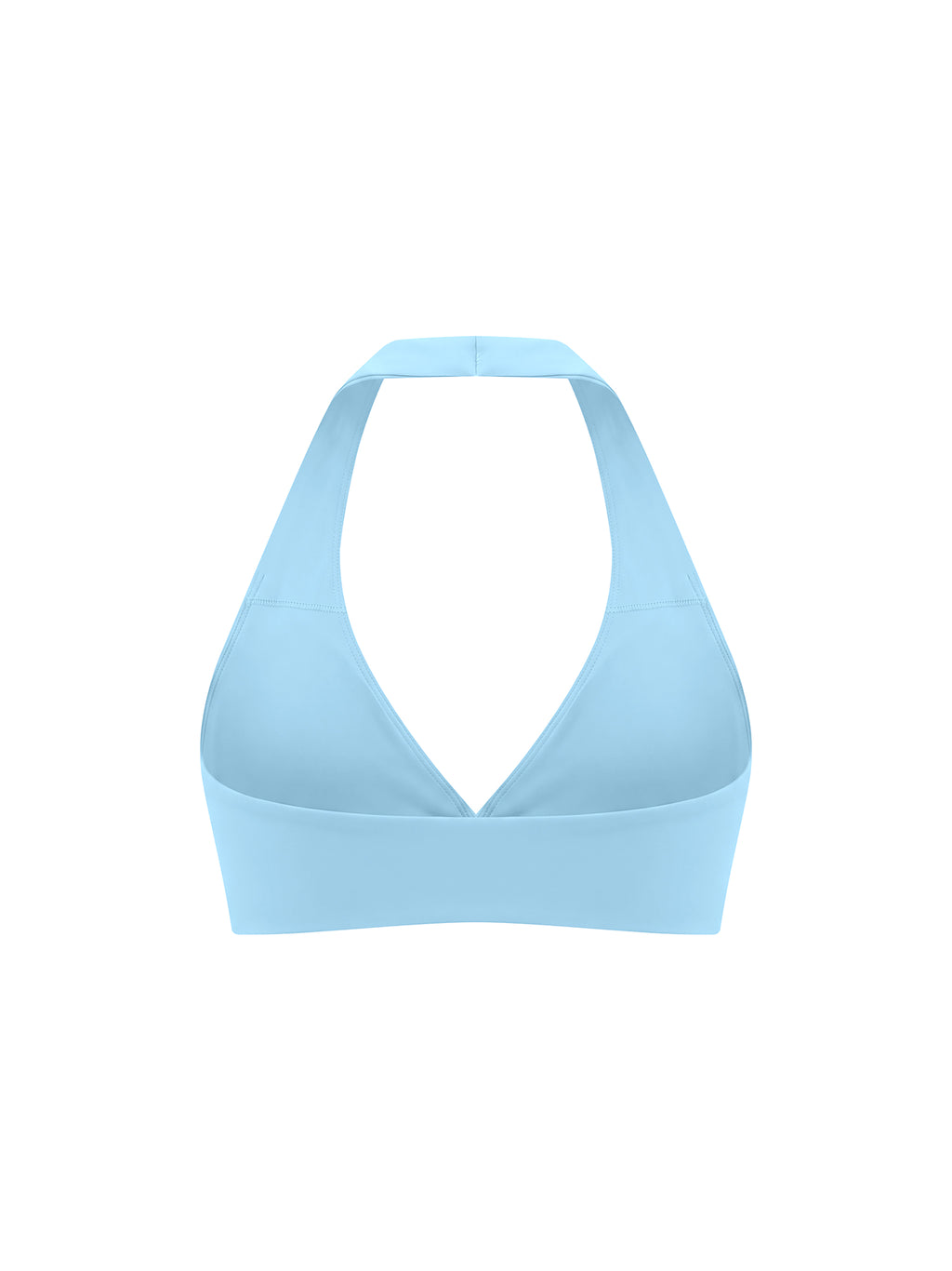 Women’s Halter Yoga Sports Bra sky blue back view
