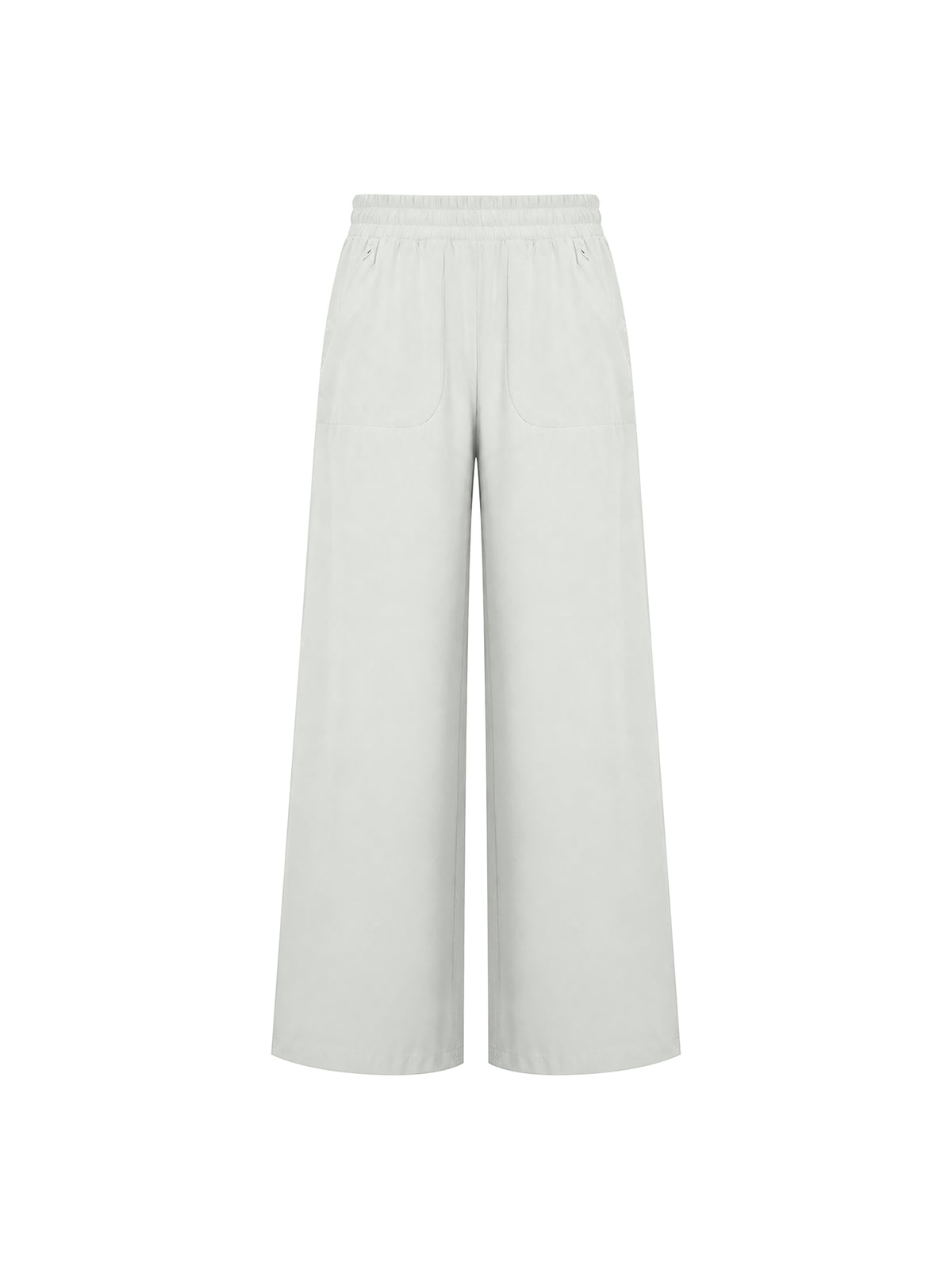 Women’s High-Waisted Wide-Leg Yoga Pants light gray front view