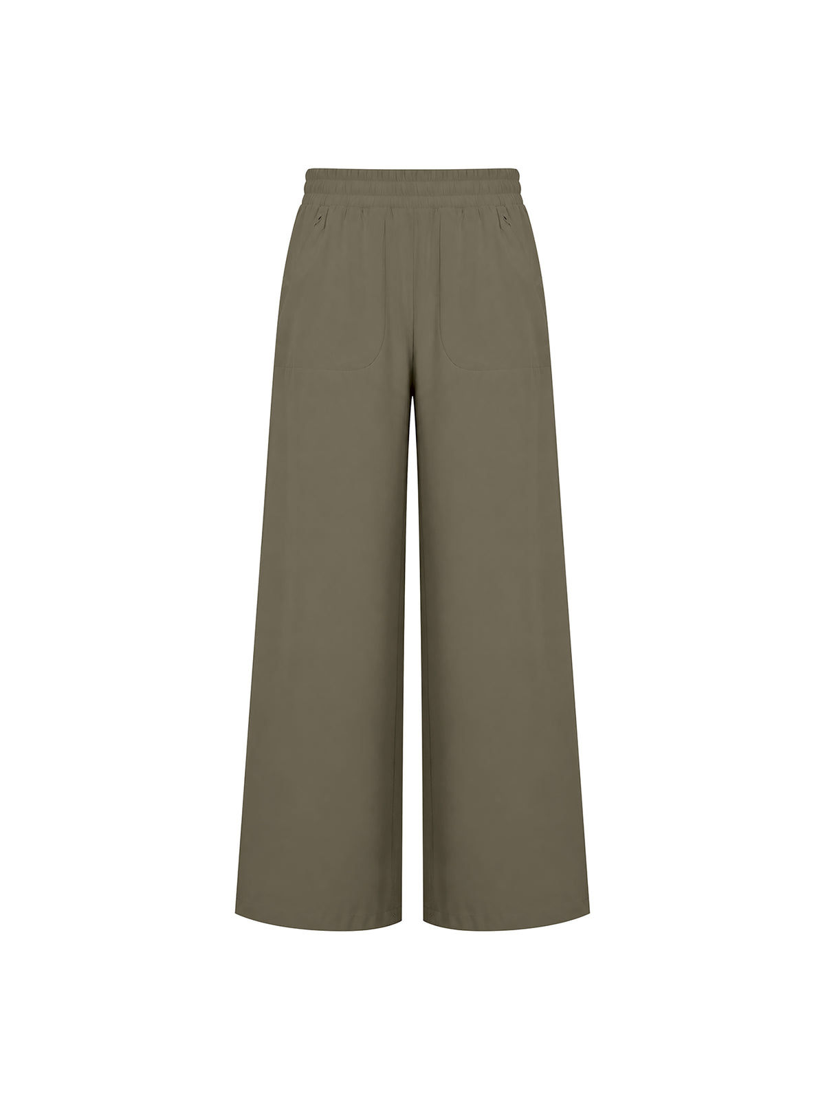 Women’s High-Waisted Wide-Leg Yoga Pants gray green front view