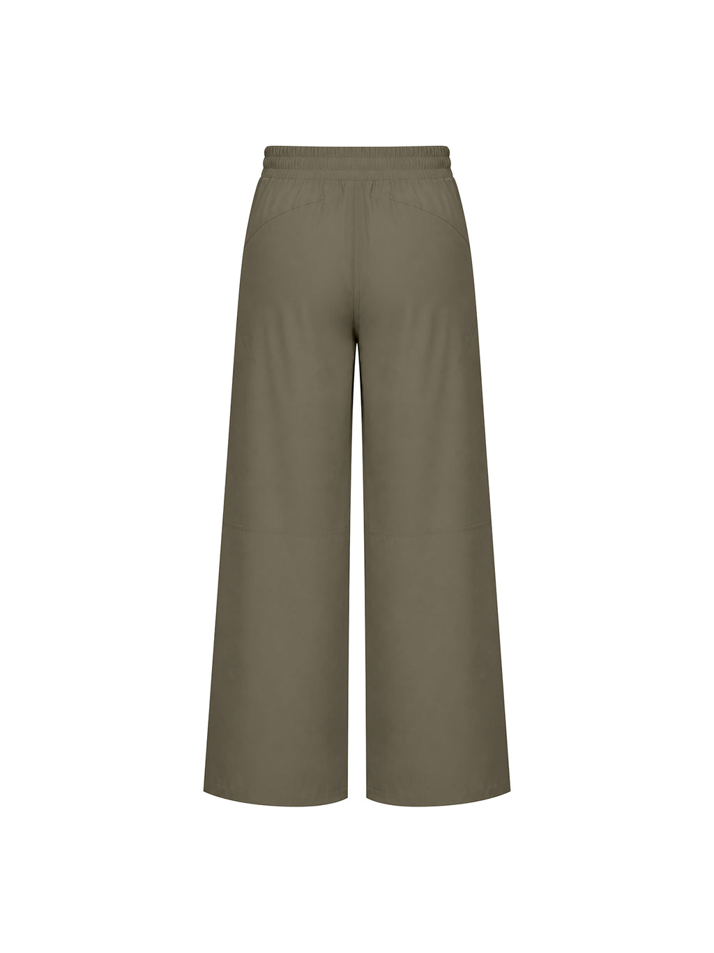 Women’s High-Waisted Wide-Leg Yoga Pants gray green back view