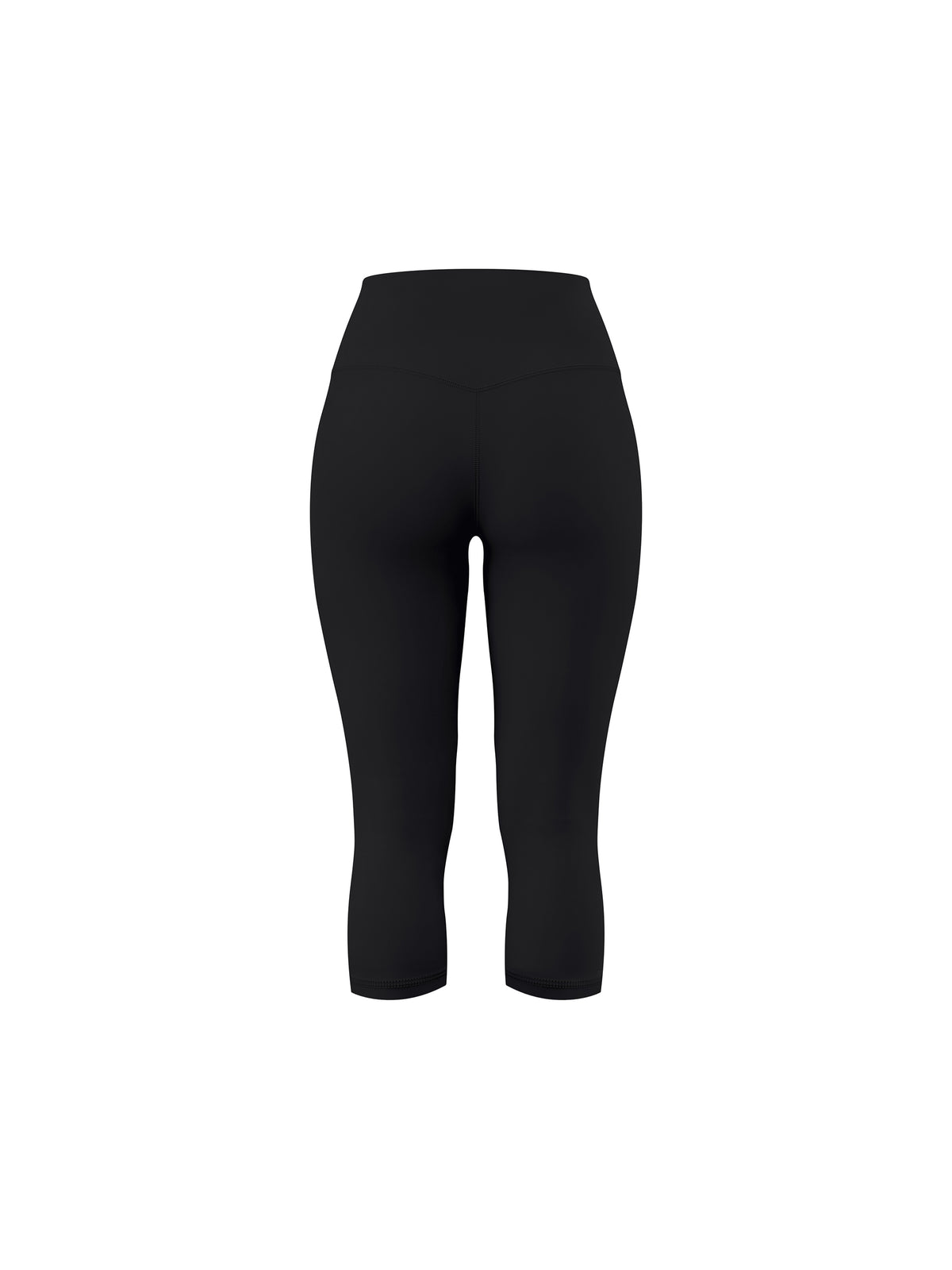 Women's High Waisted Yoga Capri Leggings - Black back