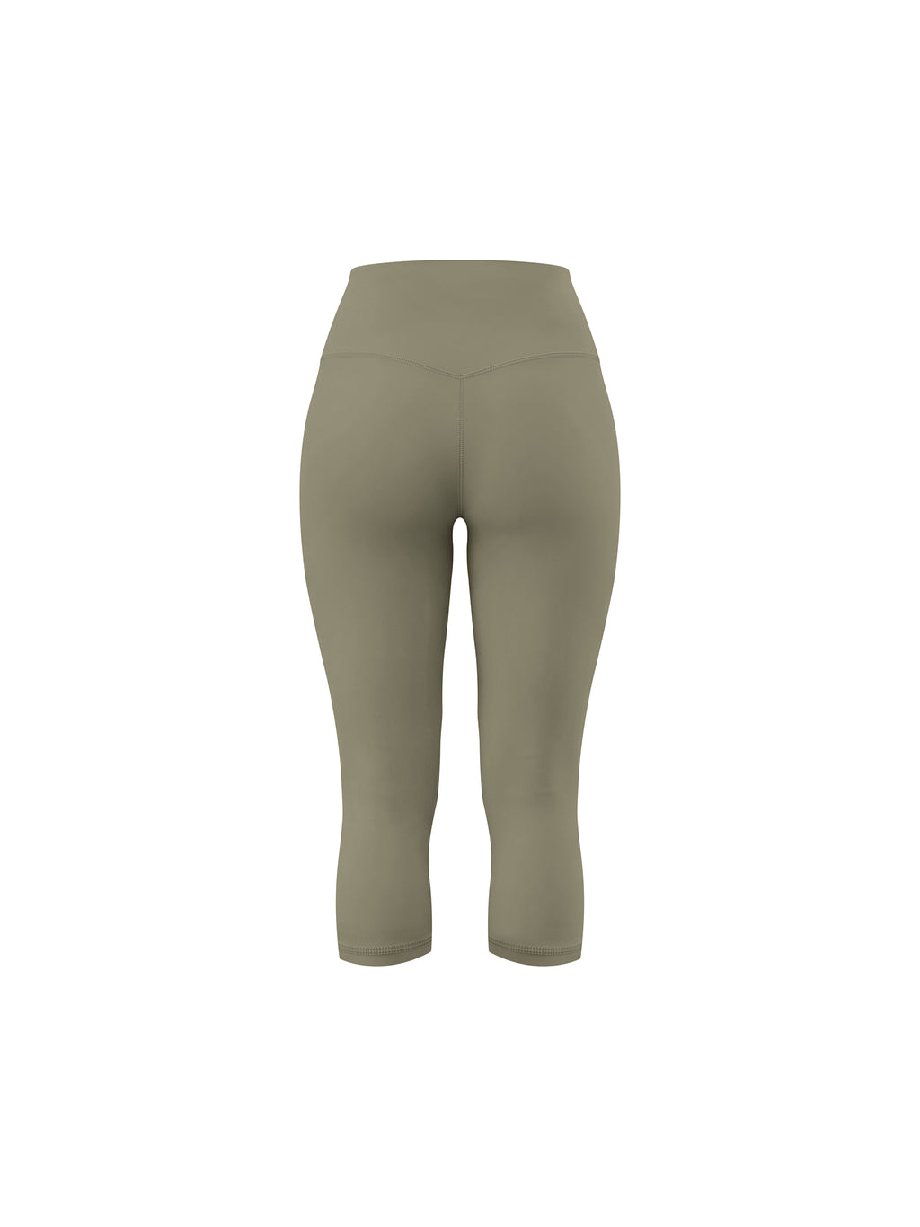 Women's High Waisted Yoga Capri Leggings - Grey Green back