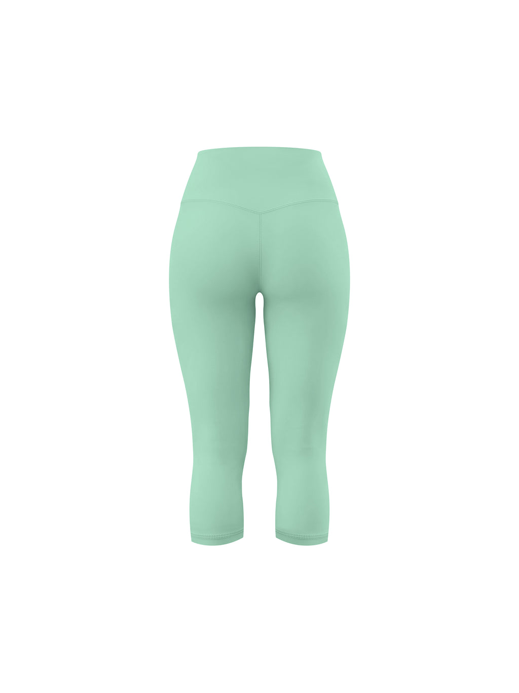 Women's High Waisted Yoga Capri Leggings - Mint Green back