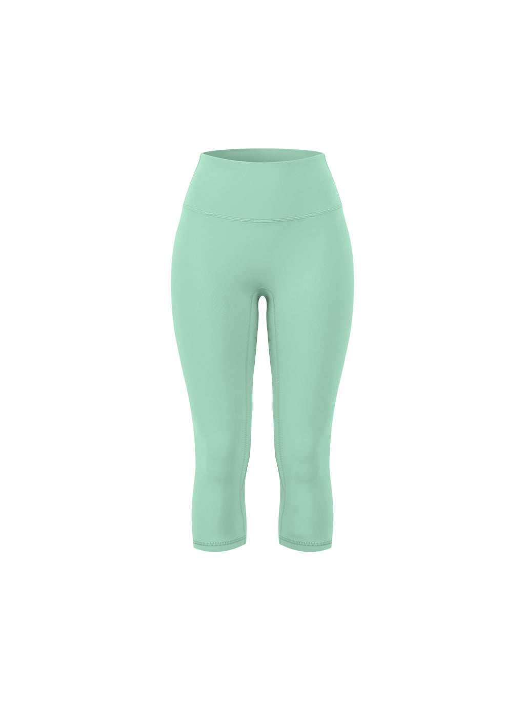 Women's High Waisted Yoga Capri Leggings - Mint Green front