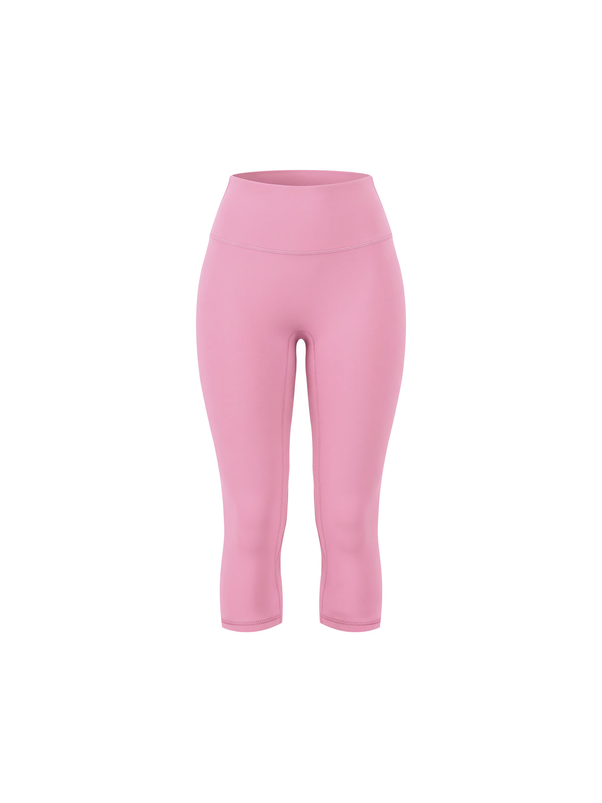 Women's High Waisted Yoga Capri Leggings - Pink front