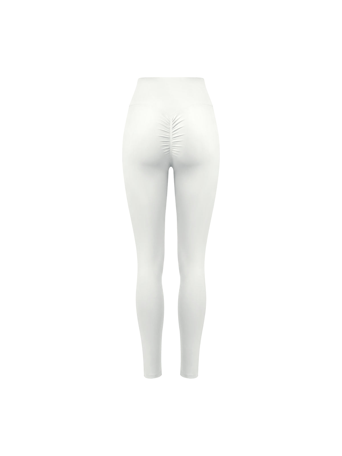 Women’s High Waisted Yoga Leggings - White back