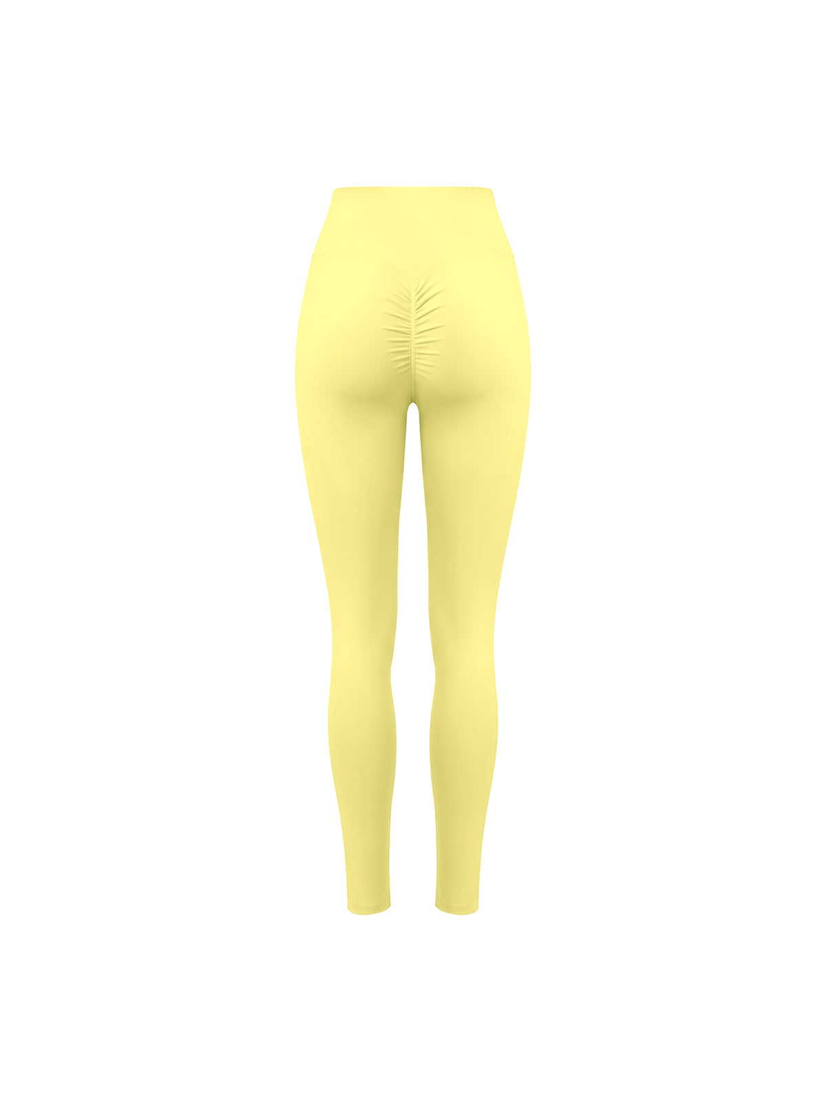 Women’s High Waisted Yoga Leggings - Yellow back