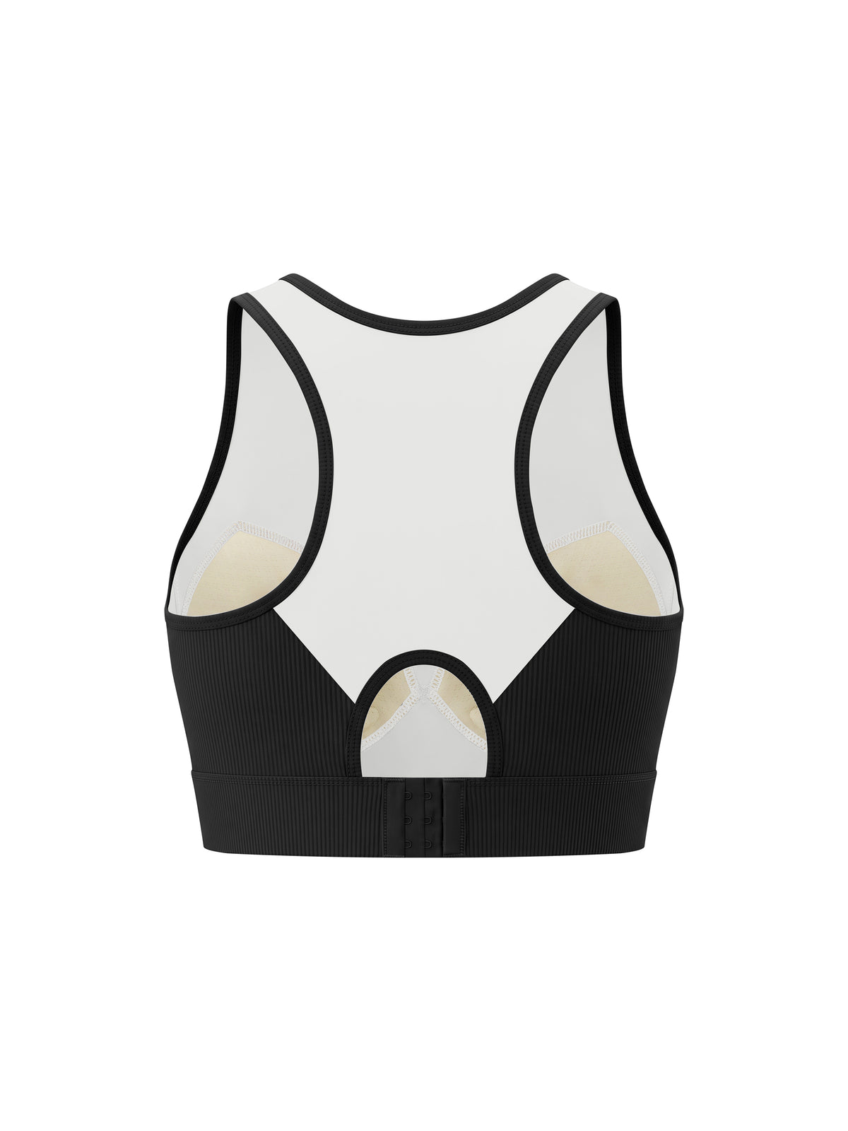 Women’s Panelled Crop Yoga Tank Top - Black with White back
