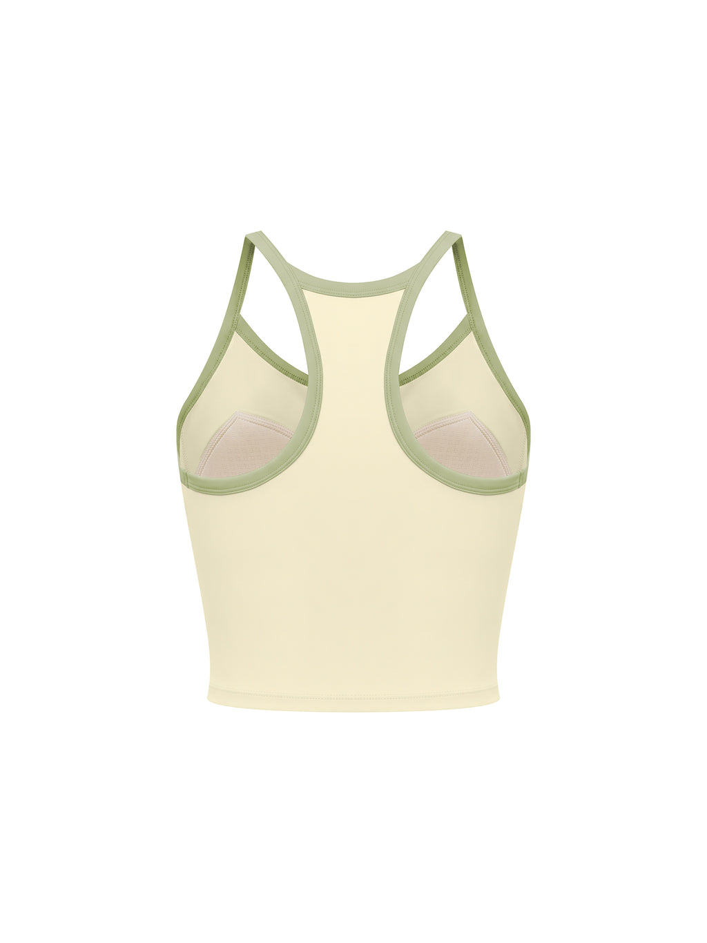 Women’s Piping Yoga Tank Top sage green back view