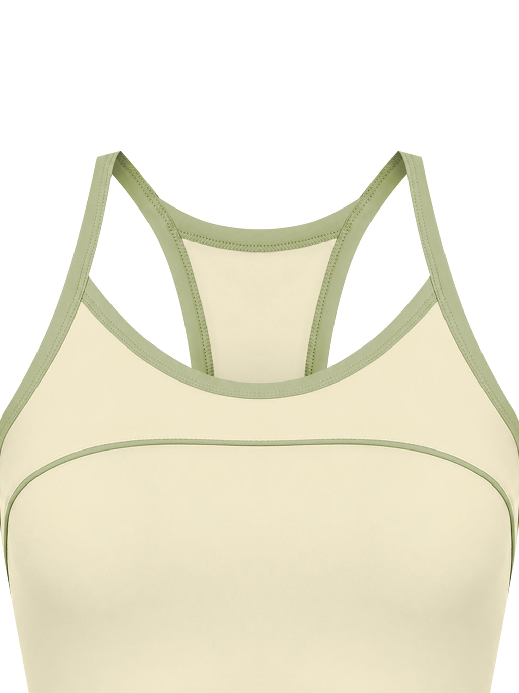 Women’s Piping Yoga Tank Top front piping detail