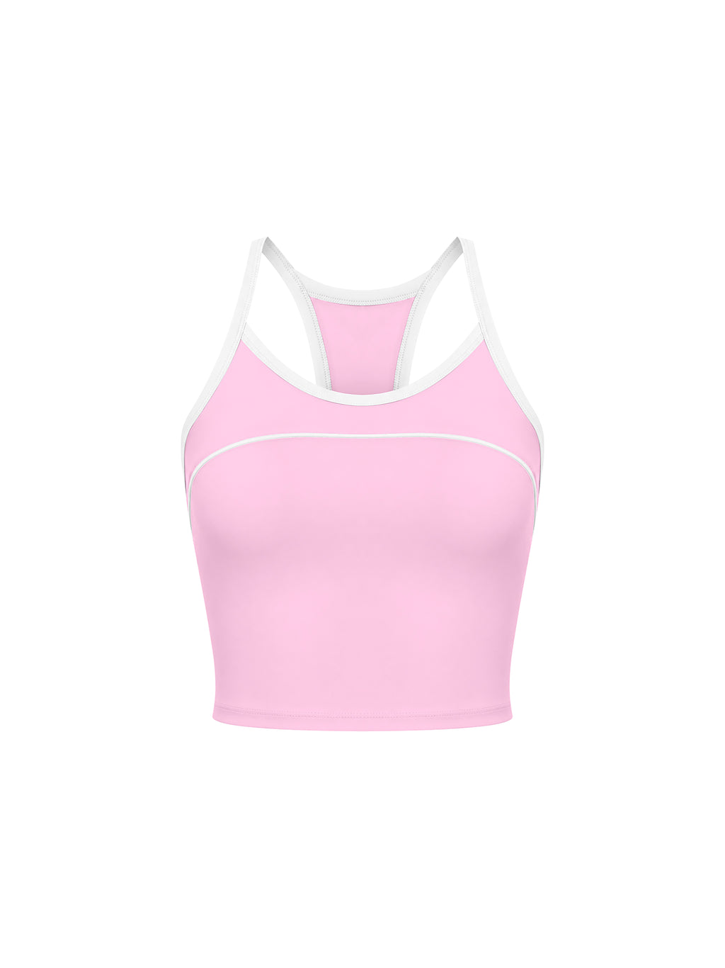 Women’s Piping Yoga Tank Top pink front view
