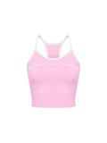 Women’s Piping Yoga Tank Top pink front view