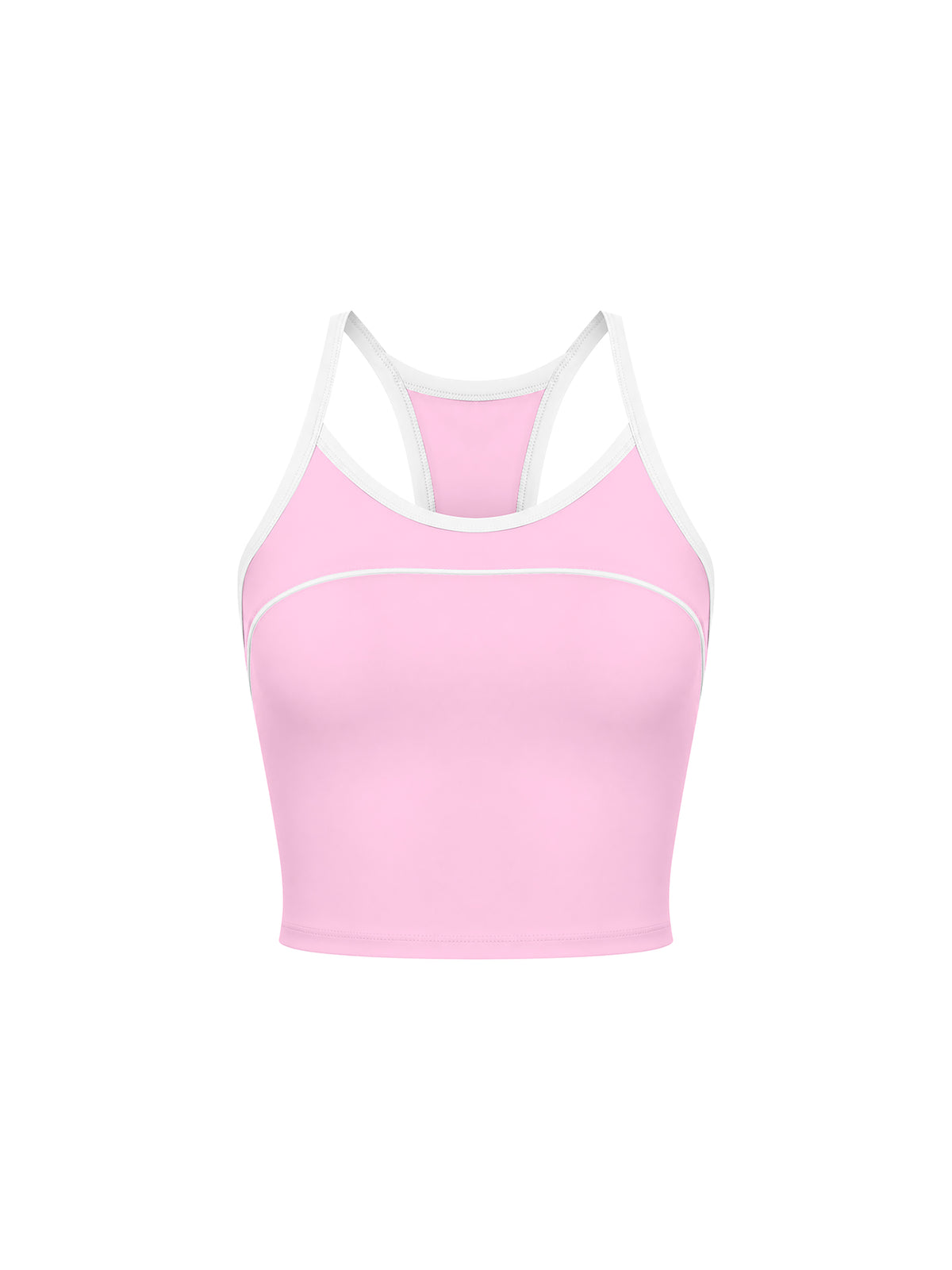 Women’s Piping Yoga Tank Top pink front view