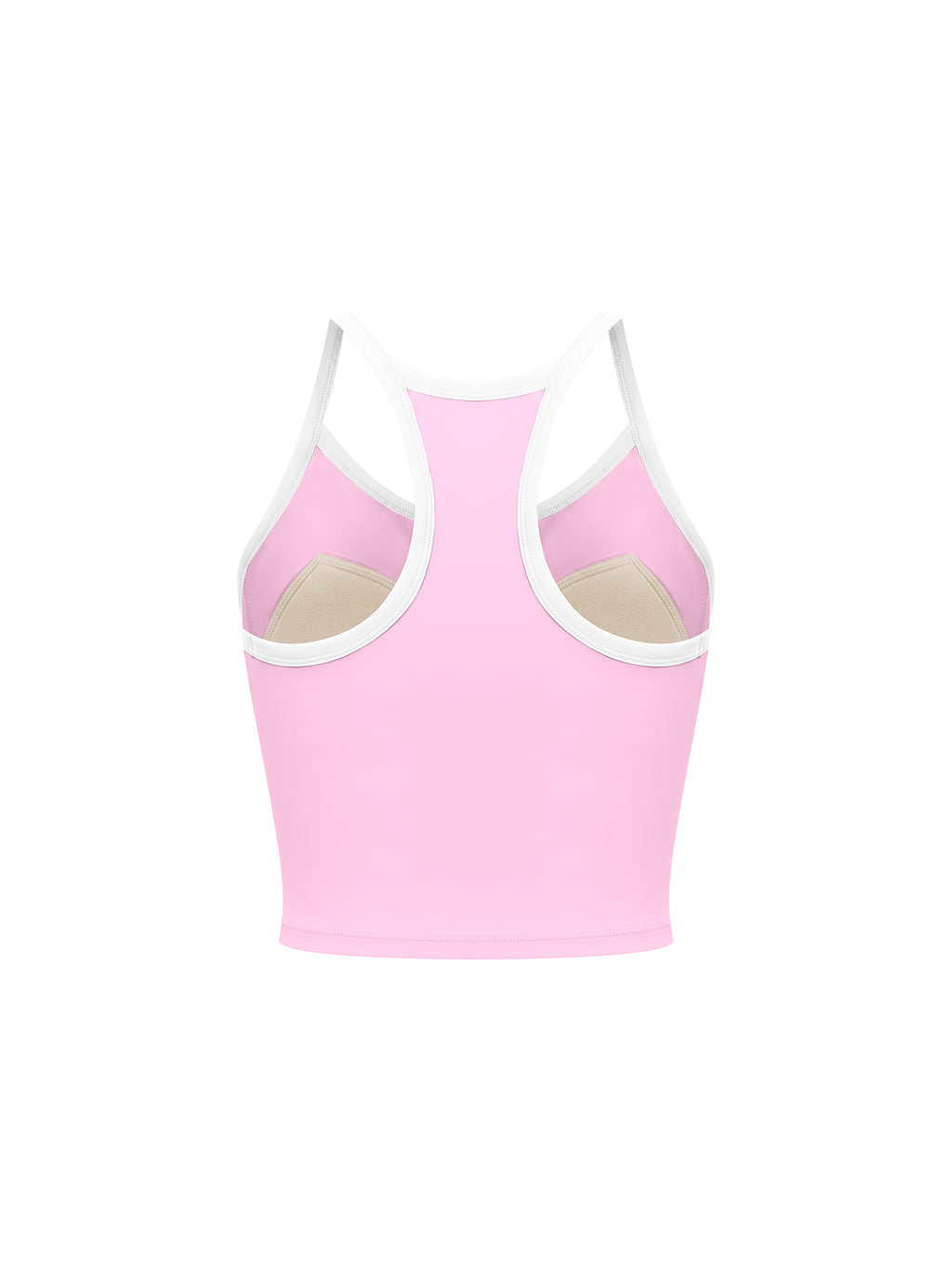 Women’s Piping Yoga Tank Top pink back view