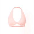 Pink Women’s Pleated Halter Sports Bra V2 – front mockup