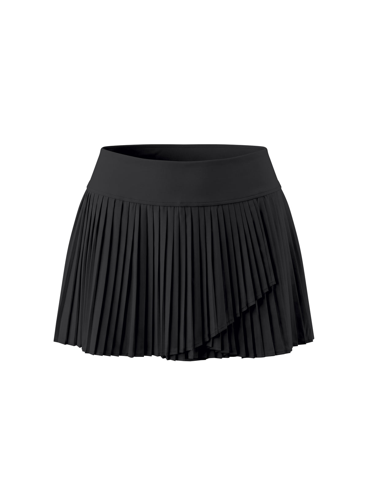 Women’s Pleated Yoga Skort black front view