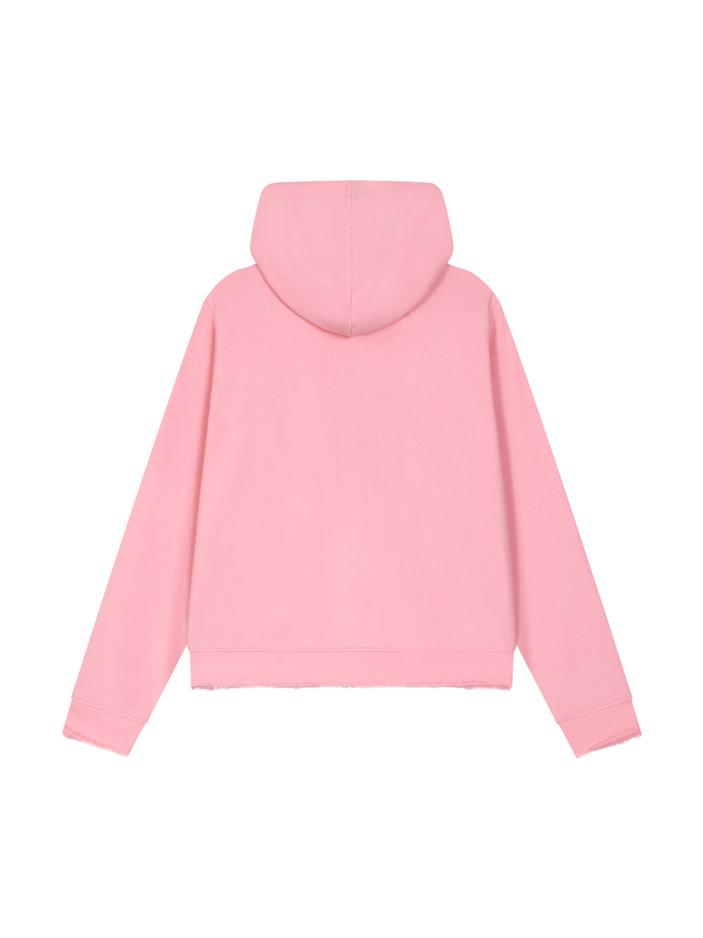 Women’s Raw Edge Full Zip Hoodie pink back view