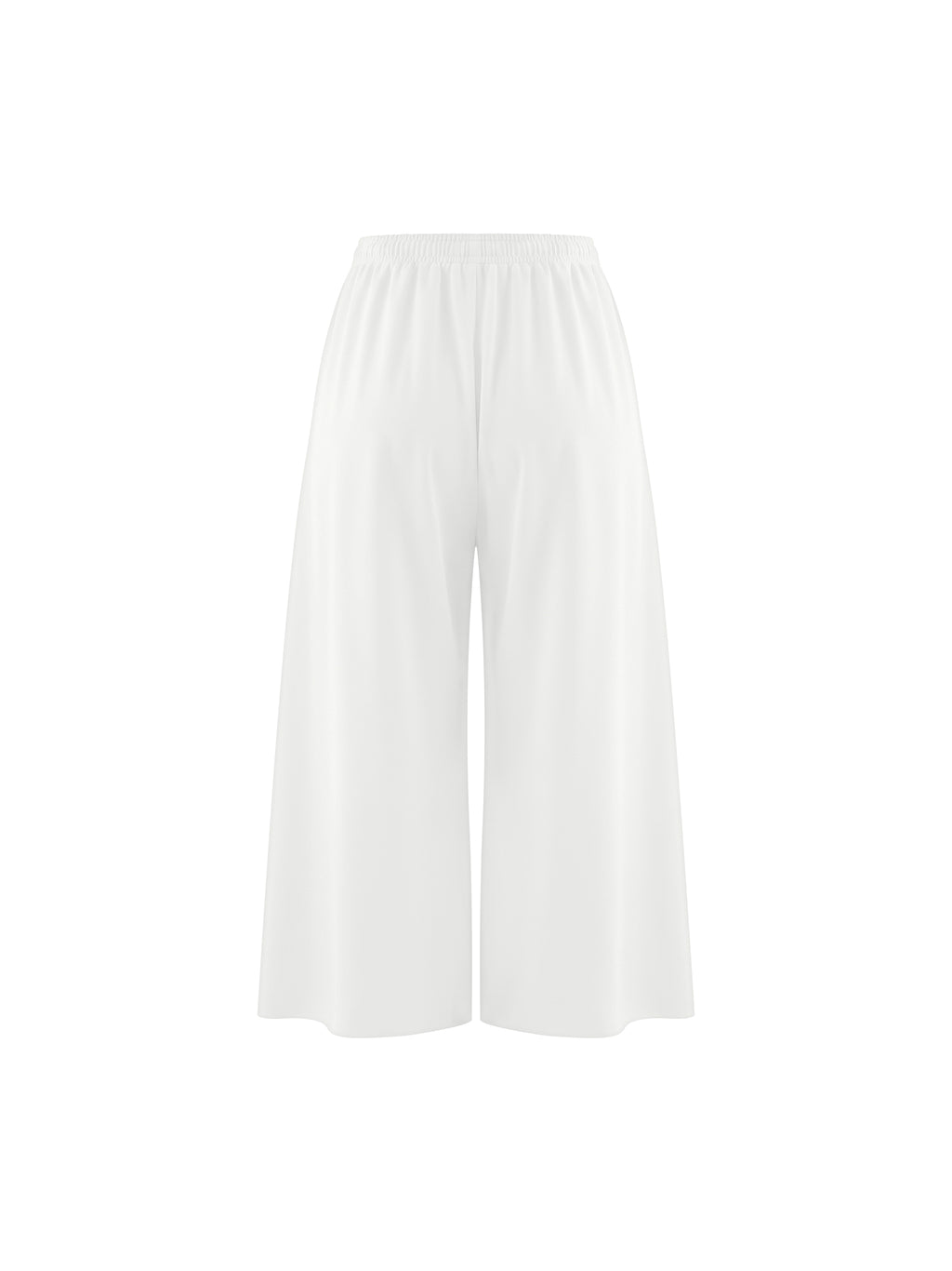 Women’s Raw-Edge Wide-Leg Sweatpants - White back