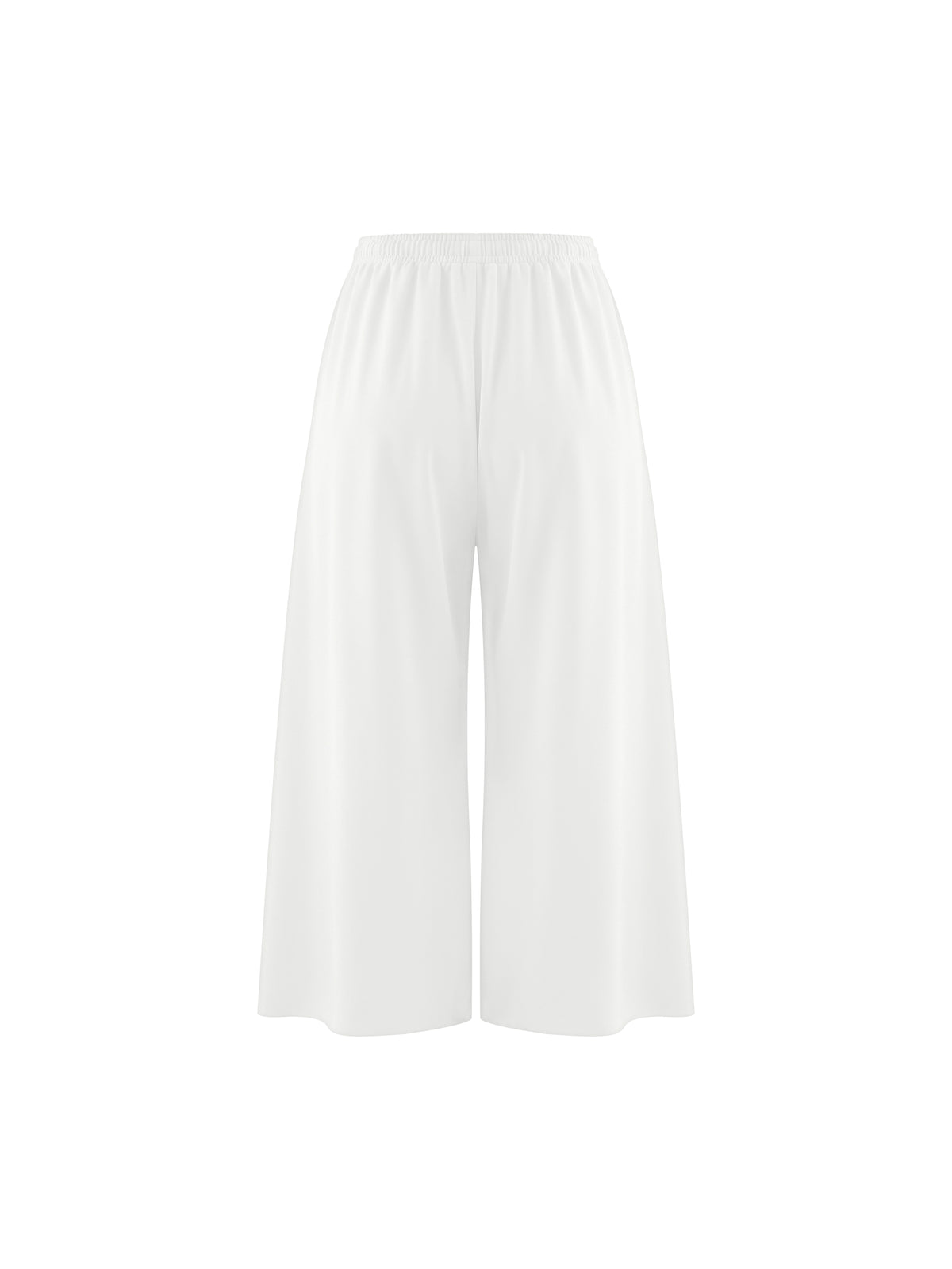 Women’s Raw-Edge Wide-Leg Sweatpants - White back