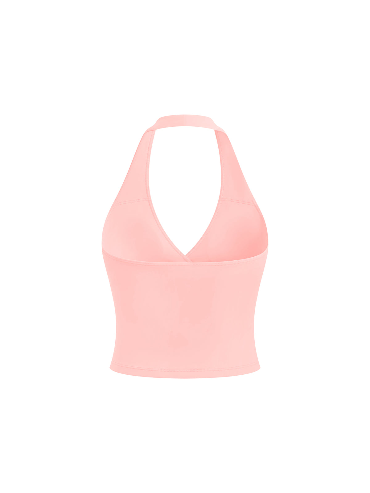 Women’s Ruched Halter Yoga Tank Top - Pink back