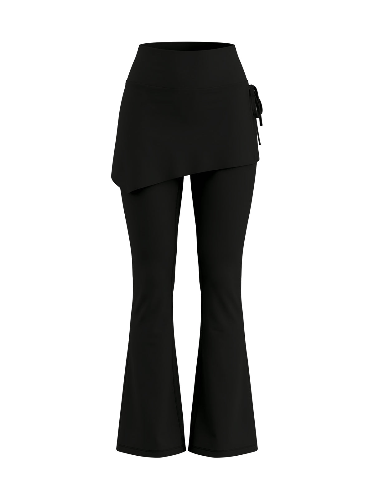 Women’s Skirted Flare Yoga Leggings - Black front