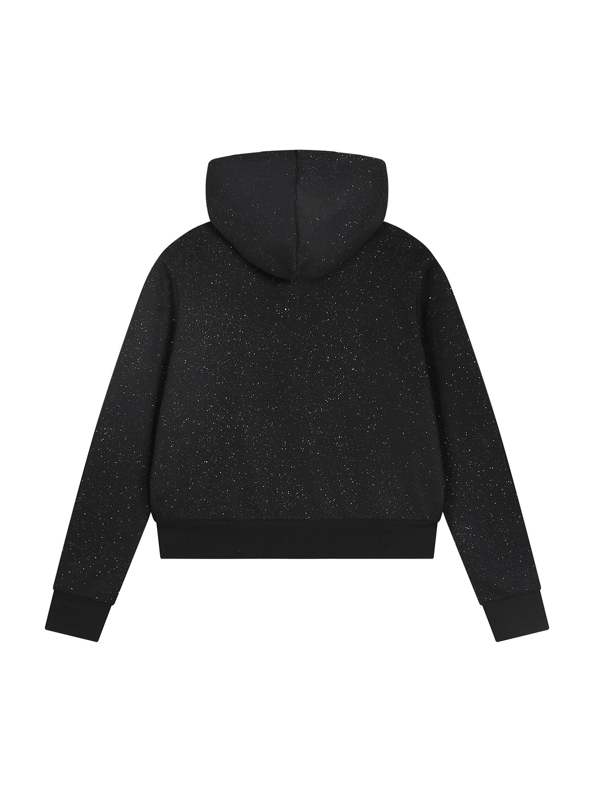 Women’s Sparkles Fleece Full Zip Hoodie black back view
