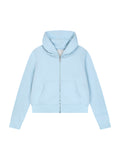 Women’s Sparkles Fleece Full Zip Hoodie sky blue front view