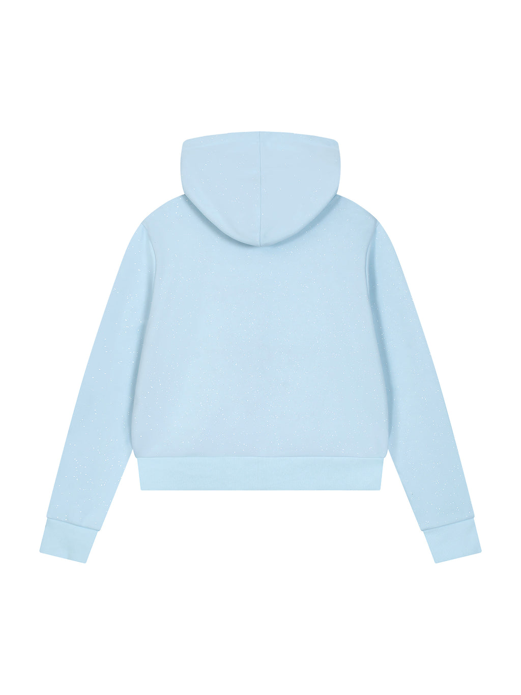 Women’s Sparkles Fleece Full Zip Hoodie sky blue back view