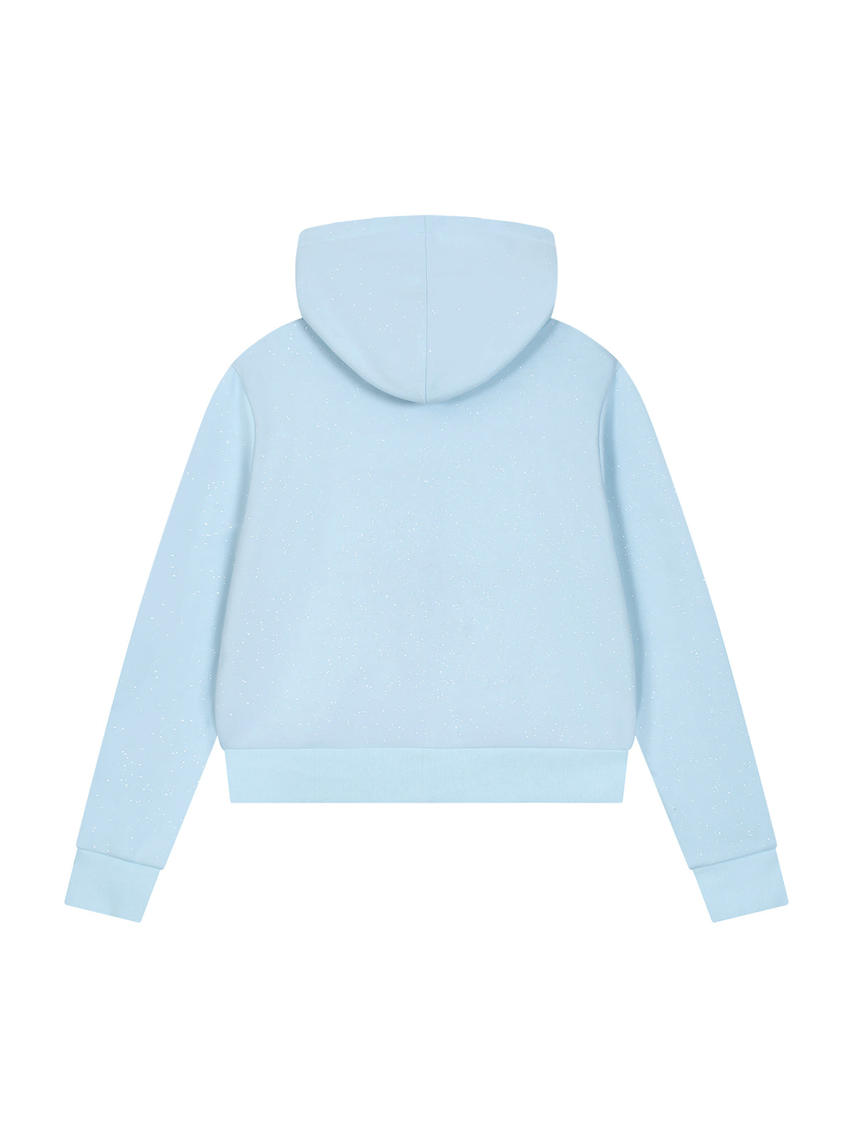 Women’s Sparkles Fleece Full Zip Hoodie sky blue back view