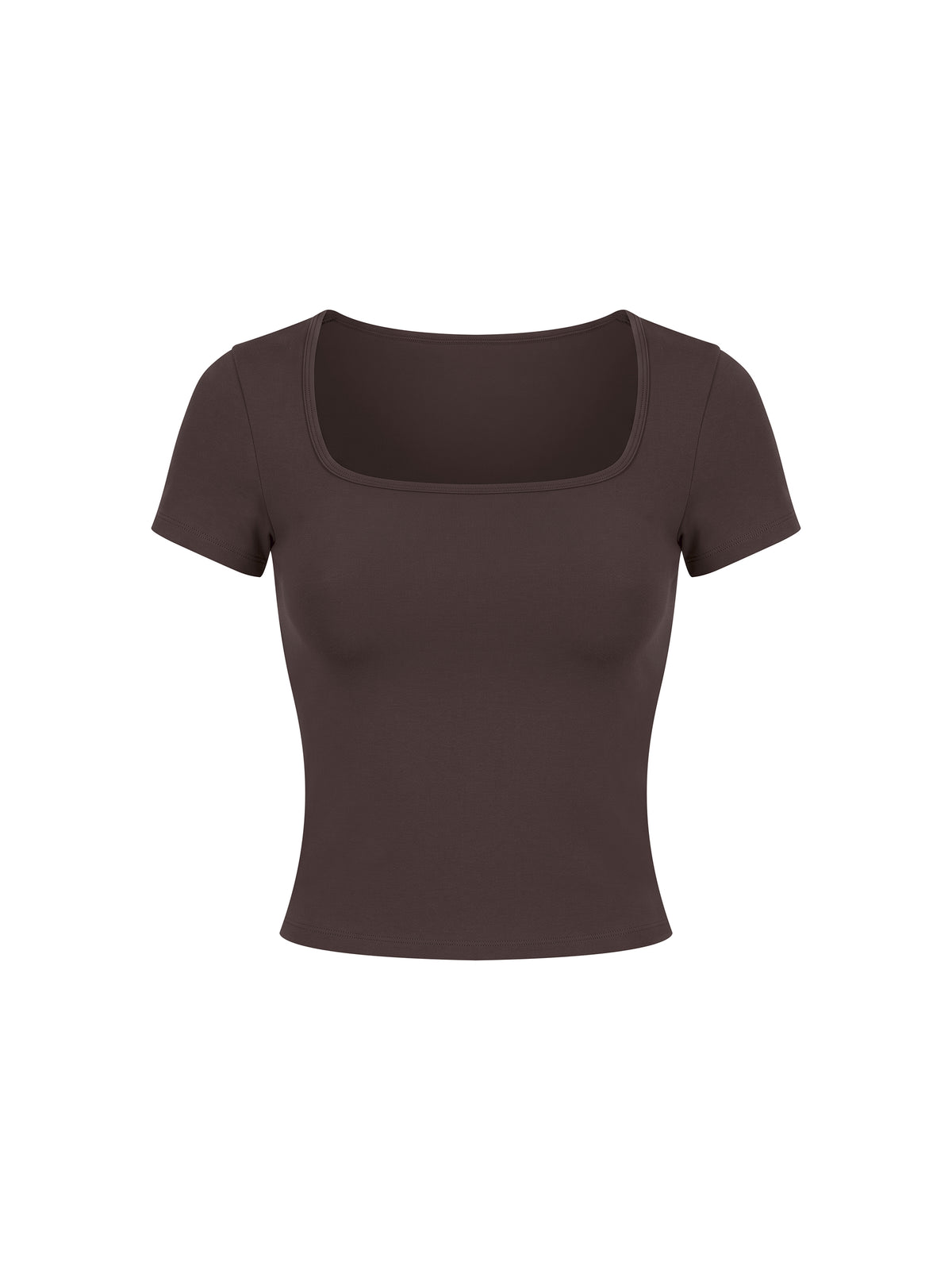 Women’s Square Neck Training T-Shirt - Brown front