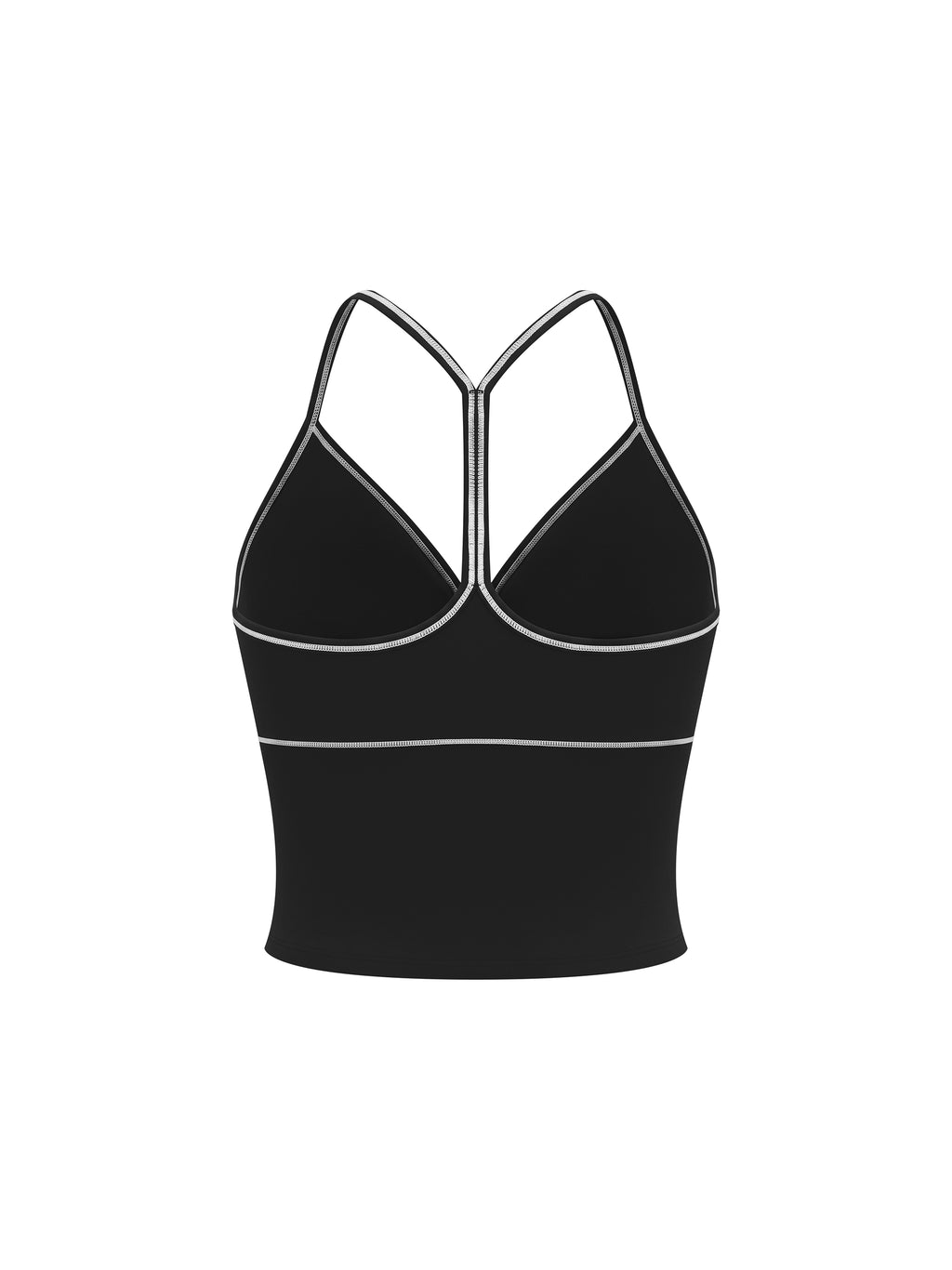 Women's Topstitch Yoga Tank Top black back view