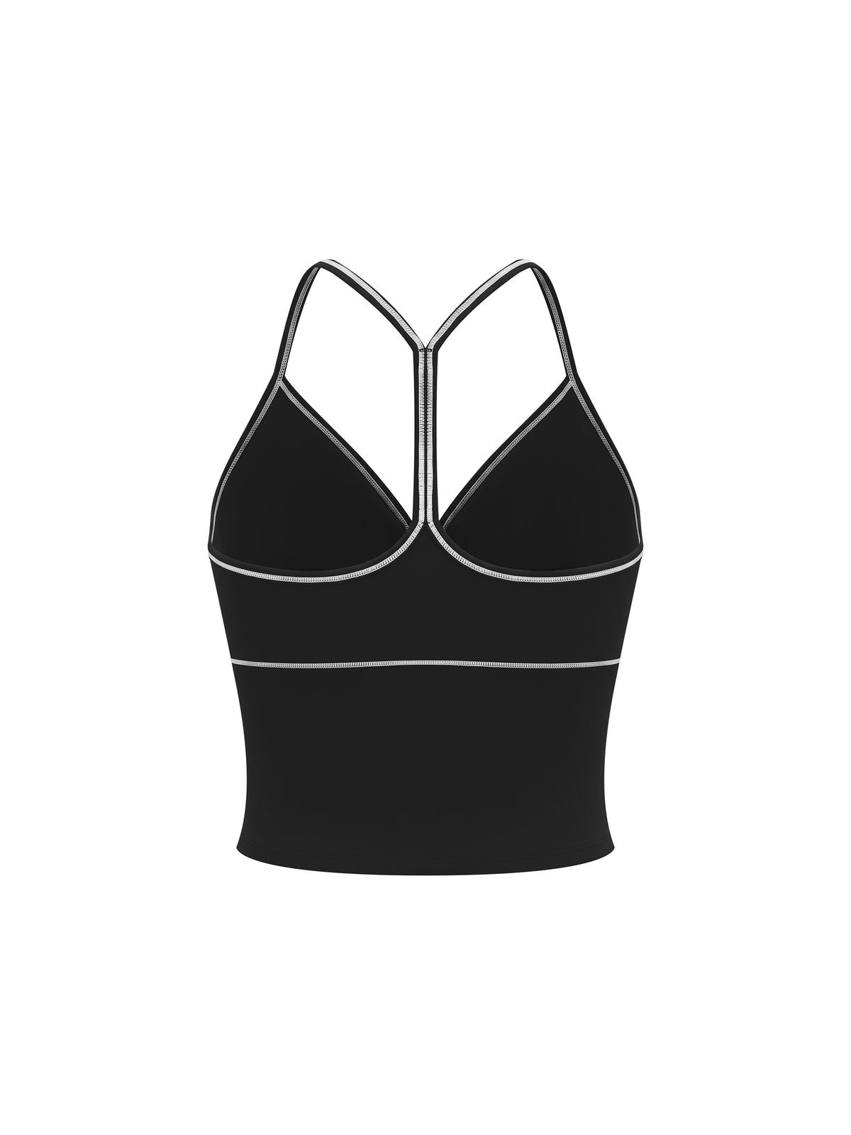 Women's Topstitch Yoga Tank Top black back view