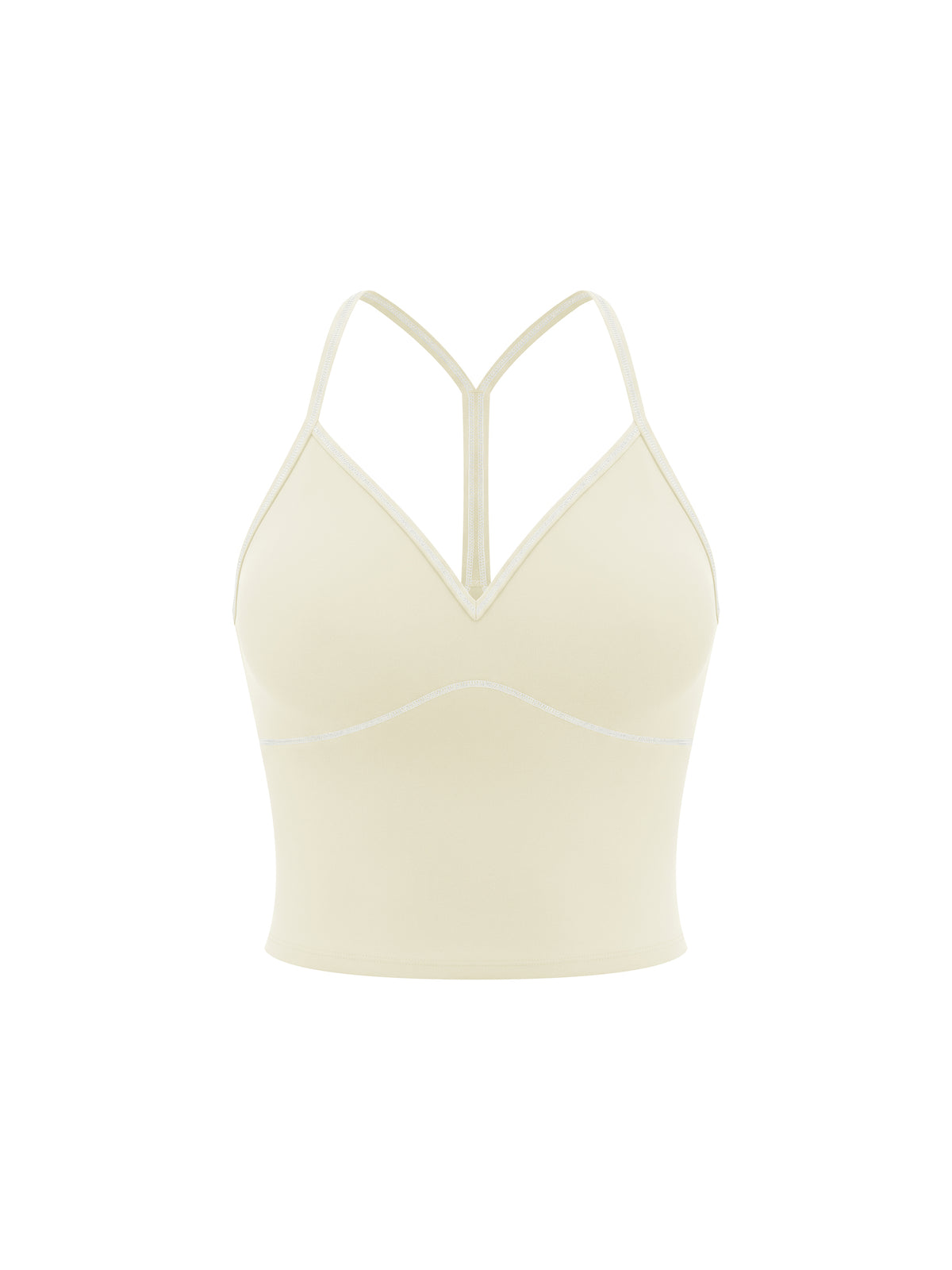 Women's Topstitch Yoga Tank Top apricot front view
