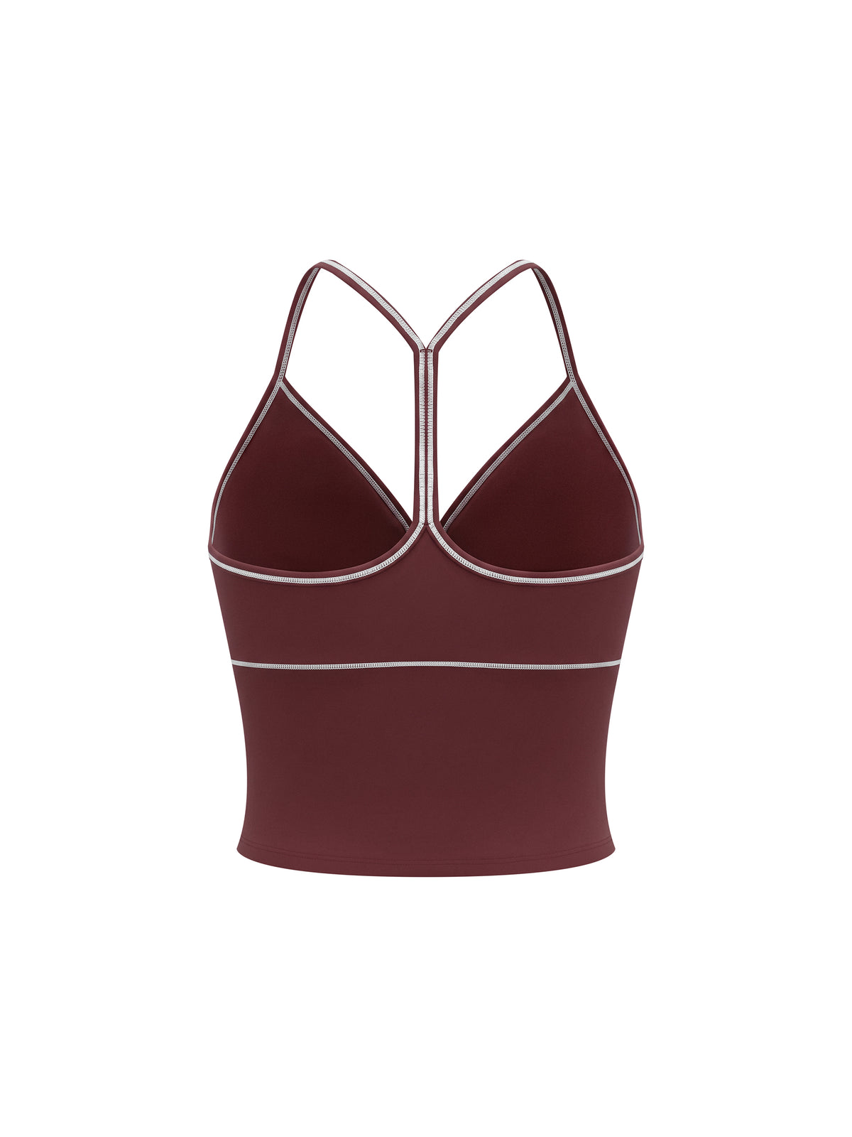 Women's Topstitch Yoga Tank Top wine red back view