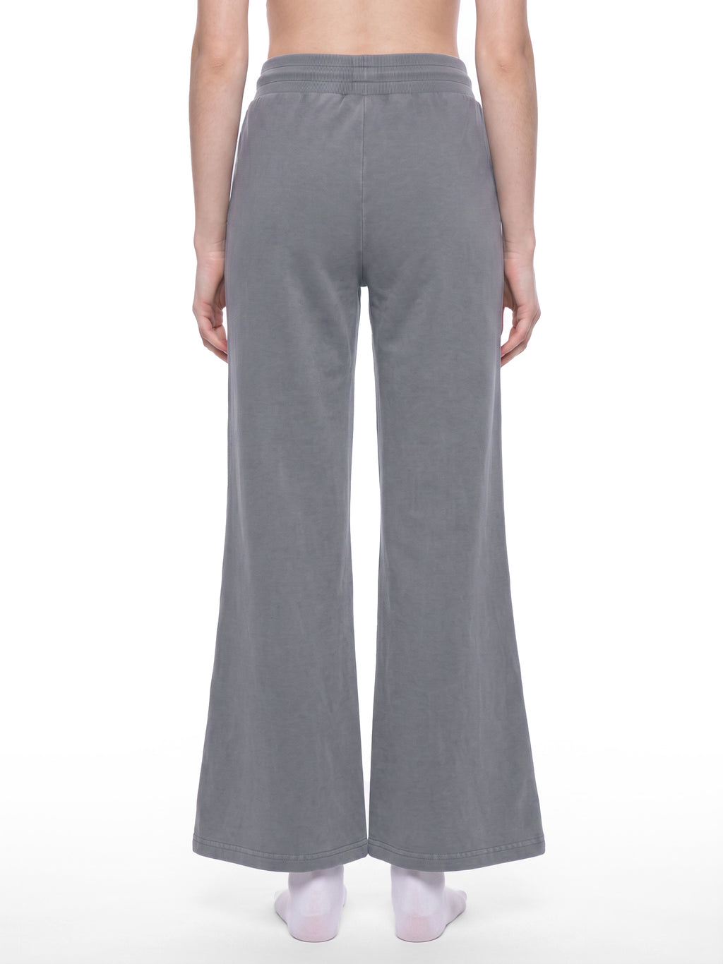 Women’s Vintage Wash Flared Sweatpants cement gray model back view
