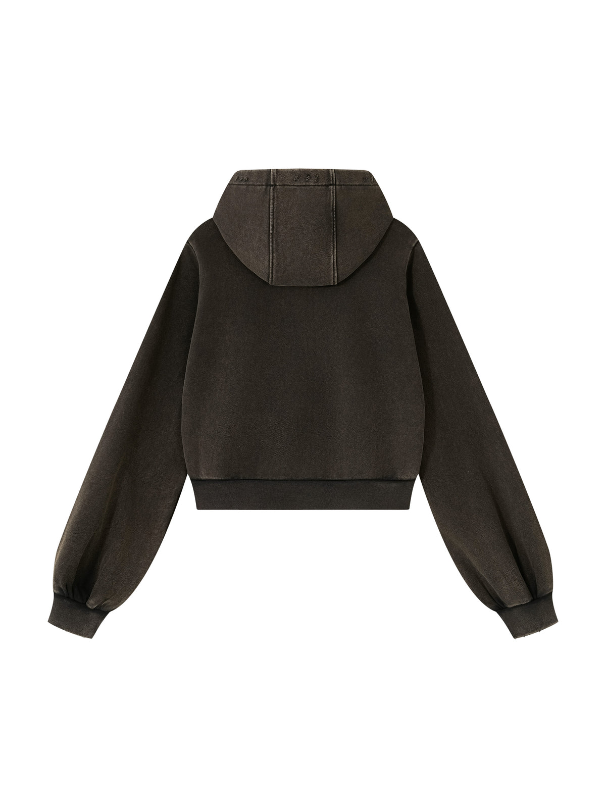 Women’s Vintage Wash Full Zip Hoodie black back product view