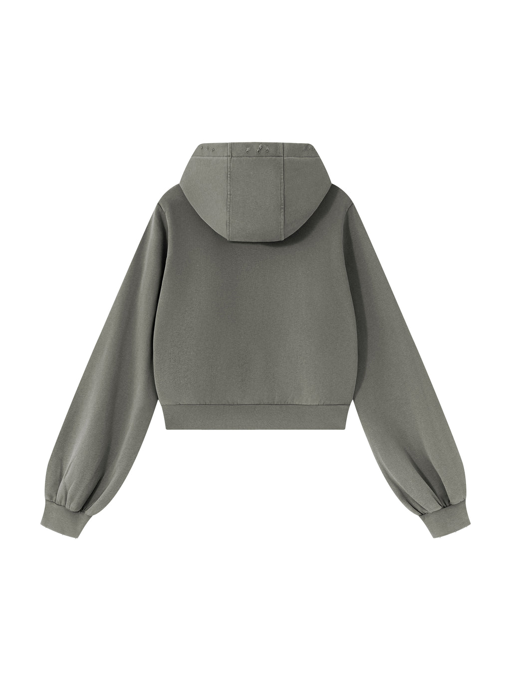 Women’s Vintage Wash Full Zip Hoodie dark gray back product view