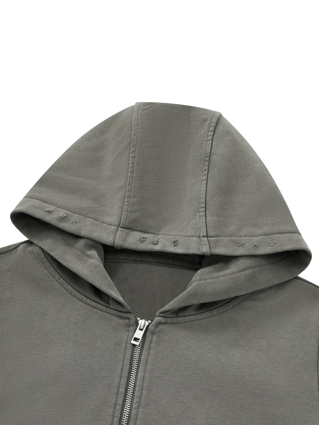 Women’s Vintage Wash Full Zip Hoodie hood and zipper detail