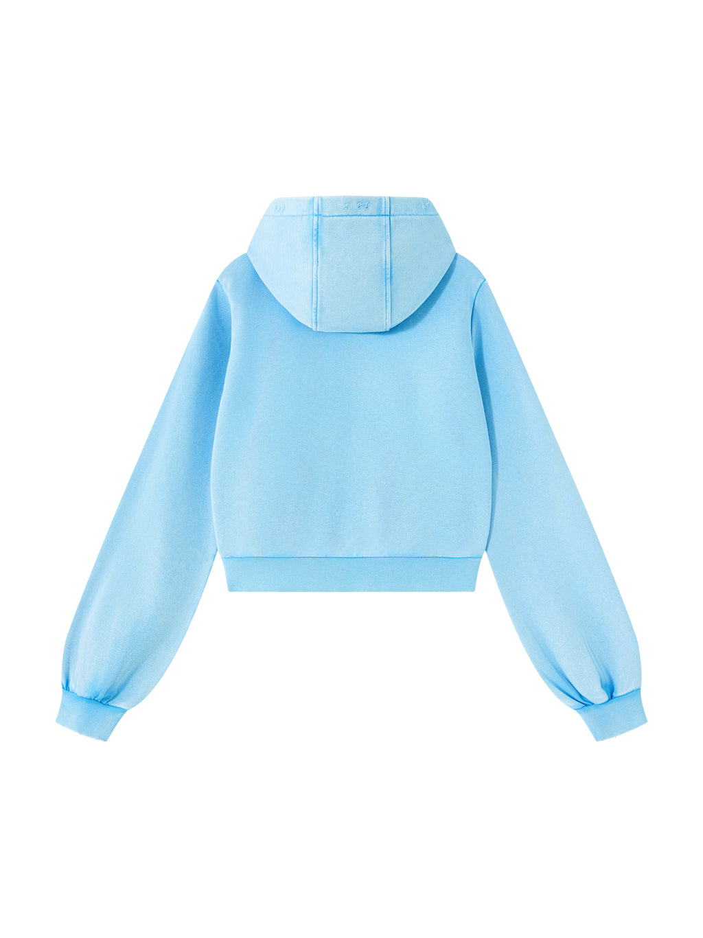 Women’s Vintage Wash Full Zip Hoodie sky blue back product view