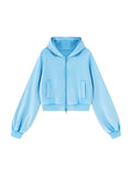 Women’s Vintage Wash Full Zip Hoodie sky blue front product view