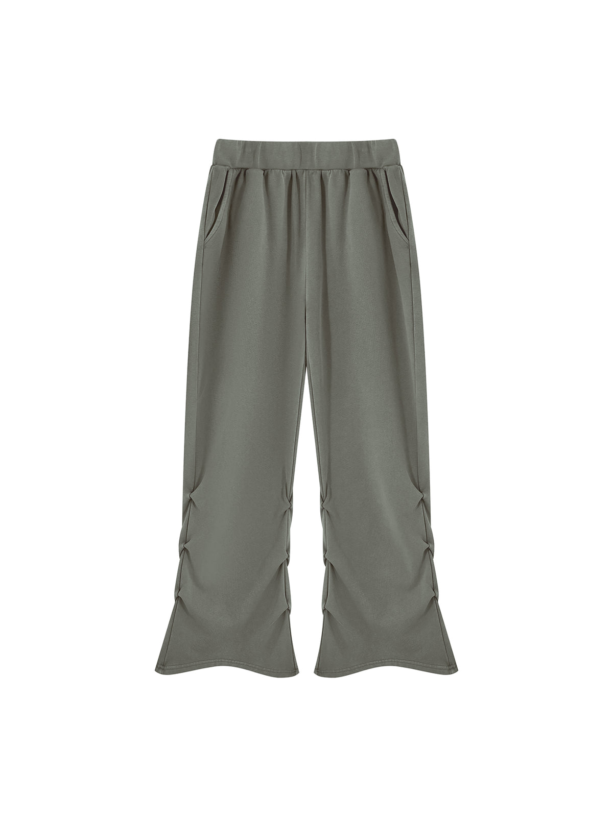 Women’s Vintage Wash Ruched Sweatpants dark gray front product view
